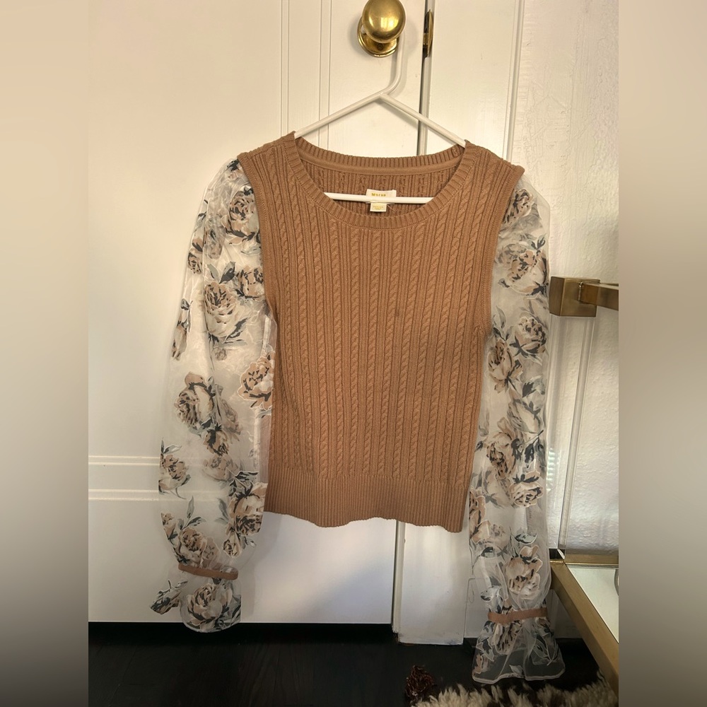 Anthropologie Sweater with Sleeve Detailing